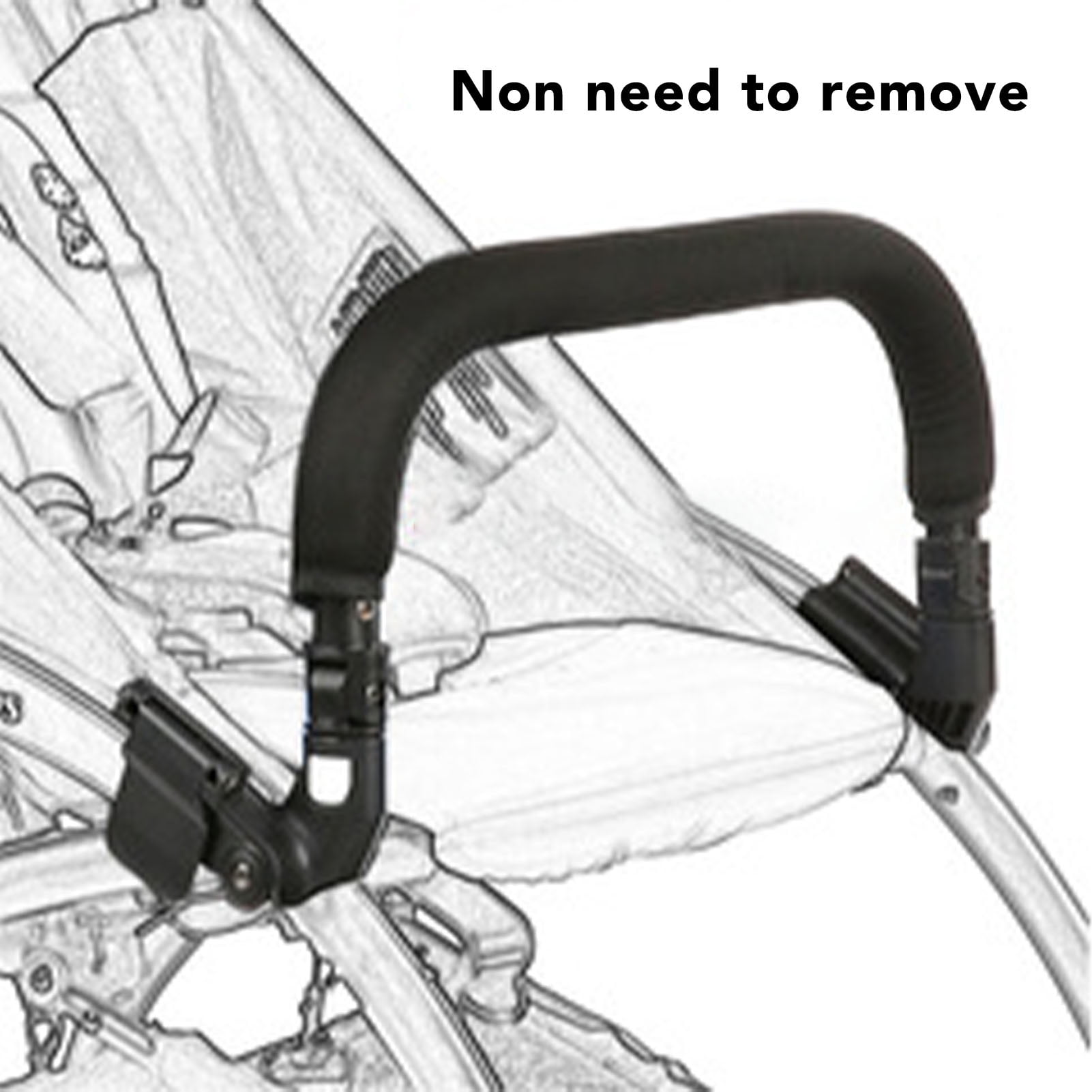 BIMZUC Baby Stroller Bumper Bar Armrest Handle Crossbar Extended Rod Accessories for Daily Travel Fit Most Models