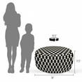 thumbnail image 4 of Minimalist Pouf Cover with Zipper, Geometric Curved Groovy Shapes Contemporary Classic Lattice Design, Soft Decorative Fabric Unstuffed Case, 30" W X 17.3" L, Ivory and Charcoal Grey, by Ambesonne, 4 of 5