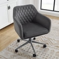 thumbnail image 2 of Linon Abram Task Chair with Adjustable Height & Swivel, 275 lb. Capacity, Gray Velvet Fabric, 2 of 12