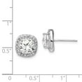 thumbnail image 5 of Auriga Fine Jewelry 925 Sterling Silver Rose-cut and CZ Square Halo Post Stud Earrings for Women, 5 of 6