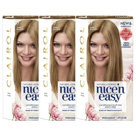 Clairol Nice N Easy Permanent Hair Color 7 Dark Blonde 3 Pack