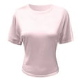 thumbnail image 6 of Summer Tops for Women Technical Shirts Women T Shirts Casual Long Sleeved Tops Womens Athletic Long Sleeve Shirt Fitted Large T Solid Workout Short Sleeve Shirt Woman's Summer Pink S, 6 of 6