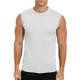 thumbnail image 3 of MSemis Men's Sleeveless T-Shirt Basic Turtleneck Slim Fit Undershirt Pullover Tops White 3XL, 3 of 6