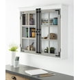 thumbnail image 2 of Kate and Laurel Hutchins Farmhouse Wood Decorative Cabinet, 30 x 6.5 x 27.5, White and Gray, Wall Cabinet with Window Pane Glass Doors, 2 of 6