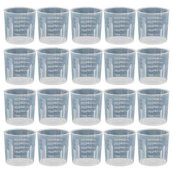 20Pcs 10/20/30Ml Transparent Measuring Cup Graduated Mixing Cup Liquid Container Epoxy Resin Silicone Making Tool For Kitchen