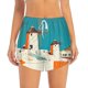 thumbnail image 2 of Balery Colorful Greek Windmills Pantalones cortos deportivos para mujer con forro y dos bolsillos, elásticos, para entrenamiento, gimnasio, yoga-Medium, 2 of 7