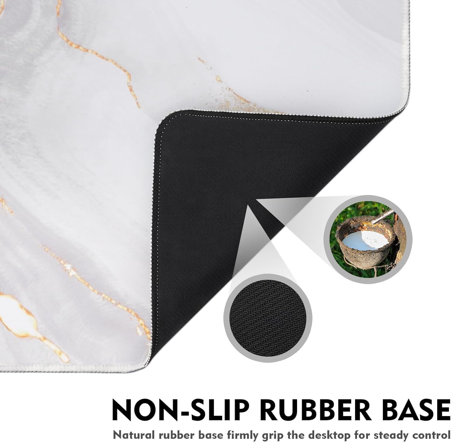Gaming Mouse Pad, Large Mouse Pad for Desk, Desk Mat Extended Mousepad, with Non-Slip Rubber Base Desk Pad for Home Office Gaming (35.4"x15.7", White Marble)