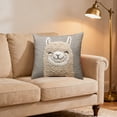 thumbnail image 1 of Lekihaqq 3D Alpaca Pillow Cover Plush Animal Print Cushion Case Soft Short Pile Faux Embroidery Style Home Decor Throw Pillowcase Cozy Bedroom Accent, 1 of 6