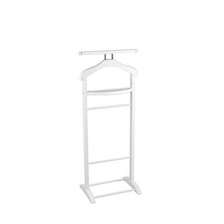 Knight Valet with Extended Bar and Key Rack in White