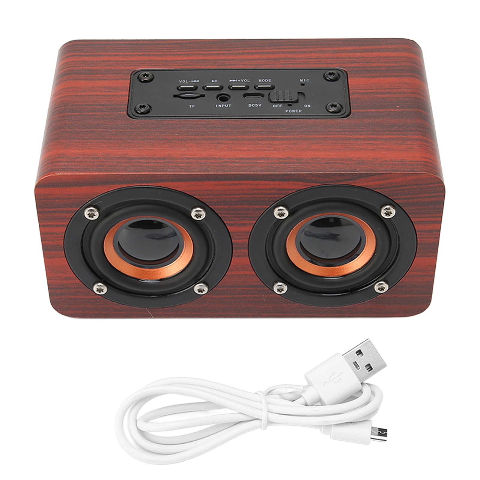 Portable Bluetooth Speaker,Retro Bluetooth Speaker Built Faux Wood Bluetooth Speaker Wireless Bluetooth Speaker Sturdy Construction