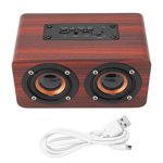 Haut-parleur Bluetooth portable,Retro haut-parleurs Bluetooth construit Faux Wood Haut-Parleur Bluetooth sans fil Construction robuste