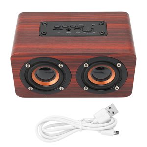Portable Bluetooth Speaker,Retro Bluetooth Speaker Built Faux Wood Bluetooth Speaker Wireless Bluetooth Speaker Sturdy Construction