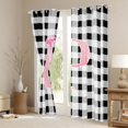 thumbnail image 3 of Manfei Geometric Checkered Print Blackout Curtains Set of 2 (52x84 Each),Initial Letter P Curtain, 3 of 6