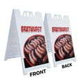 thumbnail image 2 of A-frame Sidewalk Bratwurst 24" x 36" Double Sided A-Frame Sidewalk Sign, Includes 2 Plastic Inserts | Foldable Portable White Signicade Sandwich Board Signs, 2 of 5