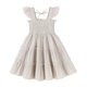 thumbnail image 1 of Vestido YOUNGER TREE a rayas caqui para niños pequeños de 4 a 5 T, manga con volantes, 1 of 5