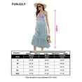 thumbnail image 5 of Smocked Maternity Boho Dress Casual Spaghetti Strap Ruffle Sleeveless Swing Summer Maxi Dress, 5 of 5
