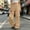 Khaki, variant on Women's Sweatpants Long Pants Baeitkot Women's Fashion Solid Color Loose Elastic Waist Drawstring Ankle-Tied Multi-Pocket Strap Sweatpants Long Pants White L