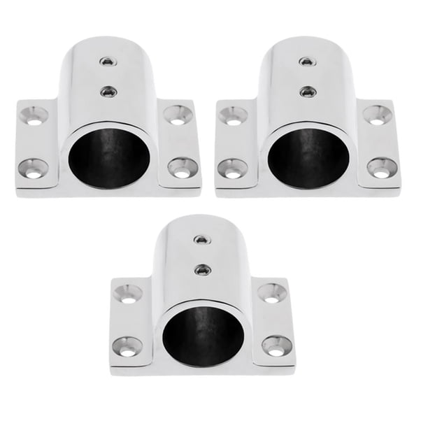 3pcs Marine Boat Hand Rail Fitting Rectangle Stanchion Base Para Tubo De 1 Pulg.