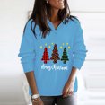 thumbnail image 2 of Femmes Mode Noël Imprimé Col V Manches Longues T-shirt Top Chemisier Pull, 2 of 5
