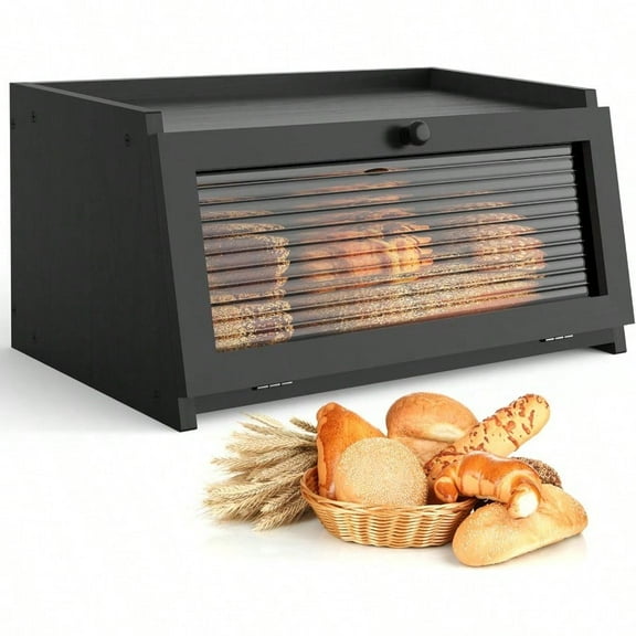 Bread Box for Kitchen Countertop Large Bread Box Farmhouse Bread Container Bread Storage with Window Bread Holder