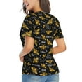 thumbnail image 2 of Goofa Hohey Bee Golden Embroidery Pattern Women's Slim-Fit Short-Sleeve V-Neck T-Shirt,Classic-Fit Short-Sleeve V-Neck T-Shirt-Medium, 2 of 5