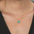 thumbnail image 3 of Gem Stone King 2.47 Ct Cushion Swiss Blue Topaz 18K Yellow Gold Plated Silver Pendant, 3 of 4