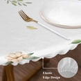 thumbnail image 3 of Green Eucalyptus Leaves Round Tablecloth, Fitted Table Cover with Elastic for 45"-54" Round Tables, Spring Floral Weeping Farmhouse Table Cloth Outdoor Indoor Dinning Party Waterproof Tablecloths, 3 of 7
