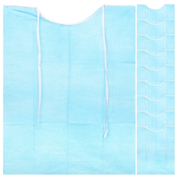 BESTYASH Eating Bib Adults Humanized Design Sky-Blue Paper 10Pcs