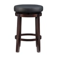 thumbnail image 2 of Linon Maya 24" Wood Faux Leather Swivel Counter Stool in Black, 2 of 10