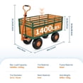 thumbnail image 3 of BeesClover Chariot de Jardin Robuste de 1400 Lb, Chariot de Jardin en Acier avec Roues de 10 Pouces, Poignée Réglable, Chariot de Jardin Utilitaire pour Cour, Jardinage, Terre, Outils et Transport de Plantes, 3 of 9