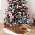 thumbnail image 5 of Rocae Happy Fluffy Running Dog for Christmas Tree Skirt with Pom Pom Trim for Holiday Party for Holiday Home Decor Indoor Outdoor-36", 5 of 7