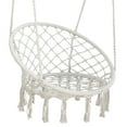 thumbnail image 4 of ZENSTYLE Beige Hanging Cotton Rope Macrame Hammock Chair Swing Outdoor Home Garden 300lbs, 4 of 9