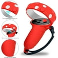 thumbnail image 5 of Compatible with Oculus Quest 2 Silicone Case Accessory with VR Case Cover, Silicone VR Face Cover Pad and Touch Controller Grip Cover Compatible with Quest 2, Disposable Eye Cup (Red), 5 of 9