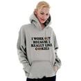 thumbnail image 4 of Work Out Because Really Like Cookies Hoodie Sweatshirt Women Brisco Brands L, 4 of 6