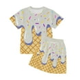thumbnail image 3 of Gaexia Girls Summer Outfits Size 7/8 Round Neck Print Shorts Outfits Clothes Casual Blouse and Shorts 2pcs Clothes Set Toddler Girls, 3 of 3