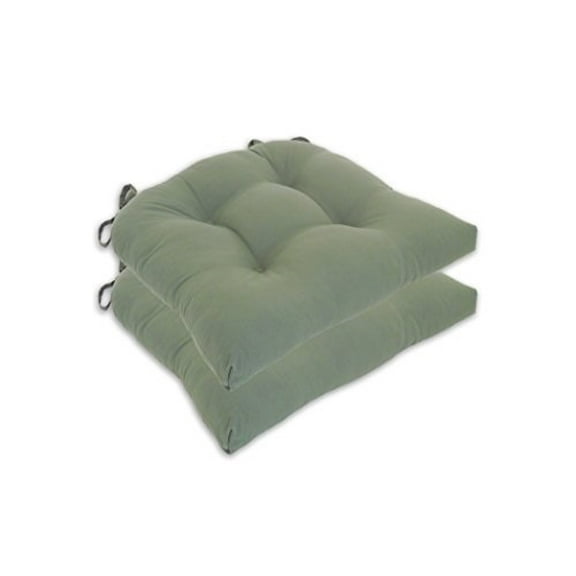 Arlee Micro Fiber Chair Pad with Tie Backs Set of 2, Olive