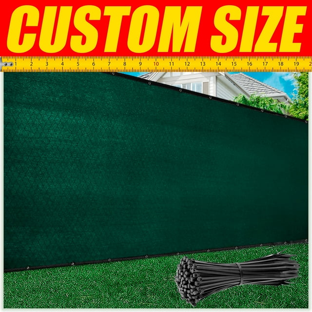 ColourTree 5' x 38' Green Fence Privacy Screen Windscreen Shade Fabric Cloth HDPE, 90% Visibility Blockage, with Grommets, Heavy Duty Commercial Grade, Cable Zip Ties Included - Custom Avalible