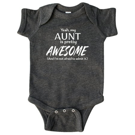 

Inktastic Yeah My Aunt is Pretty Awesome Gift Baby Boy or Baby Girl Bodysuit