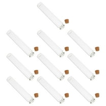 KAKOWELY Little Glass Bottles Clear Glass Vials 10Pcs 35ml 4.7x0.9x0.9in