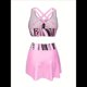 thumbnail image 4 of Conjunto de Bikini de Cintura Alta para Mujer, Falda con Control de Abdomen, Traje de Baño de Dos Piezas con Estampado de Control de Abdomen Rosa S, 4 of 6