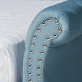 thumbnail image 4 of Baxton Studio Abbie Light Blue Velvet Upholstered and Crystal Tufted Queen Daybed with Trundle, 4 of 13
