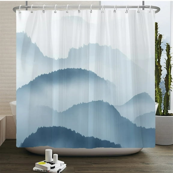 Chinese landscape Shower Curtains Bathroom Polyester Waterproof Shower Curtain Ink painting Printing Curtain for Bathroom Shower