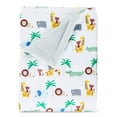 thumbnail image 2 of (2 pack) Parent's Choice Multicolor Jungle Print Super Soft Reversible Baby Blanket, Infant Boy, 2 of 10