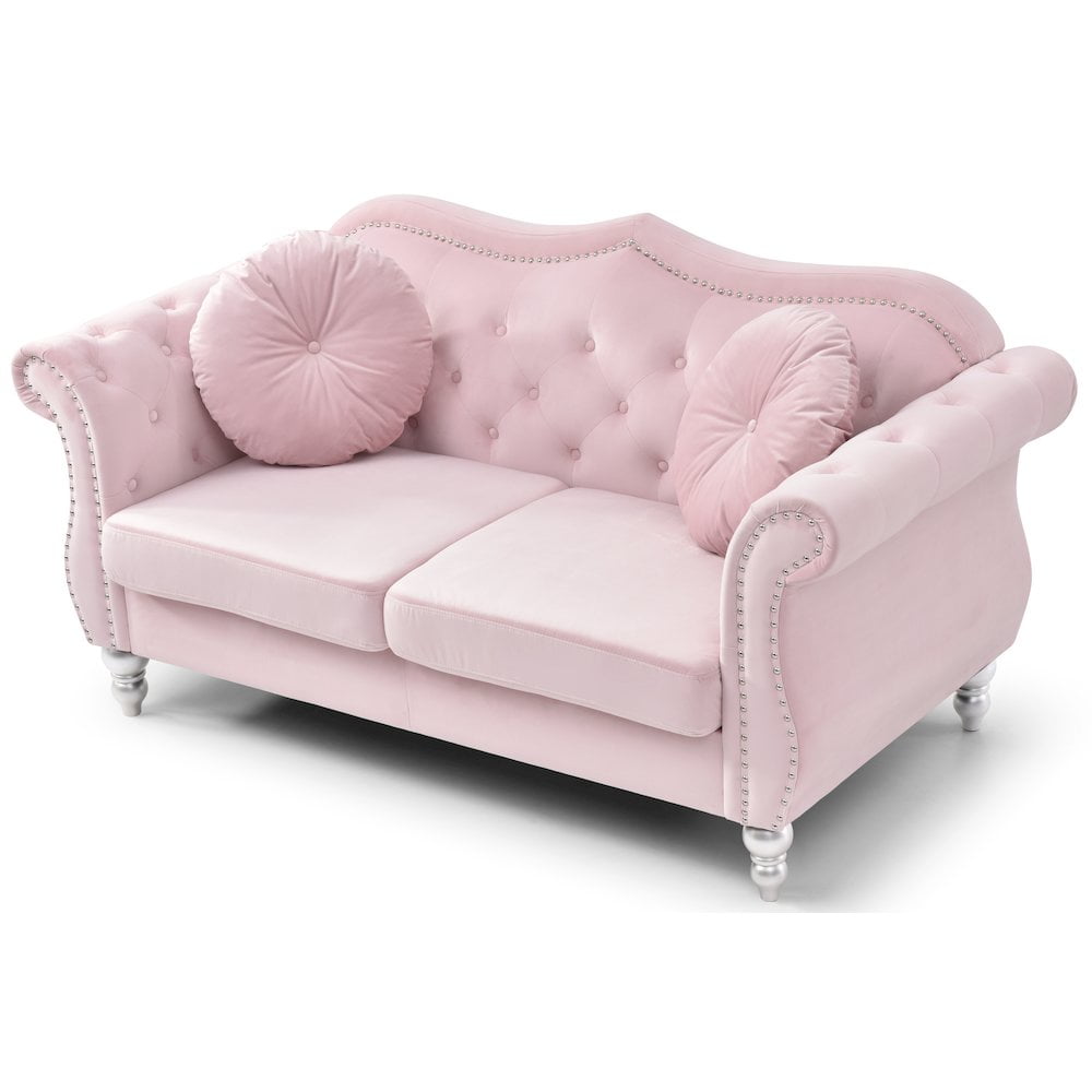 Glory Furniture Hollywood Loveseat in Pink Color
