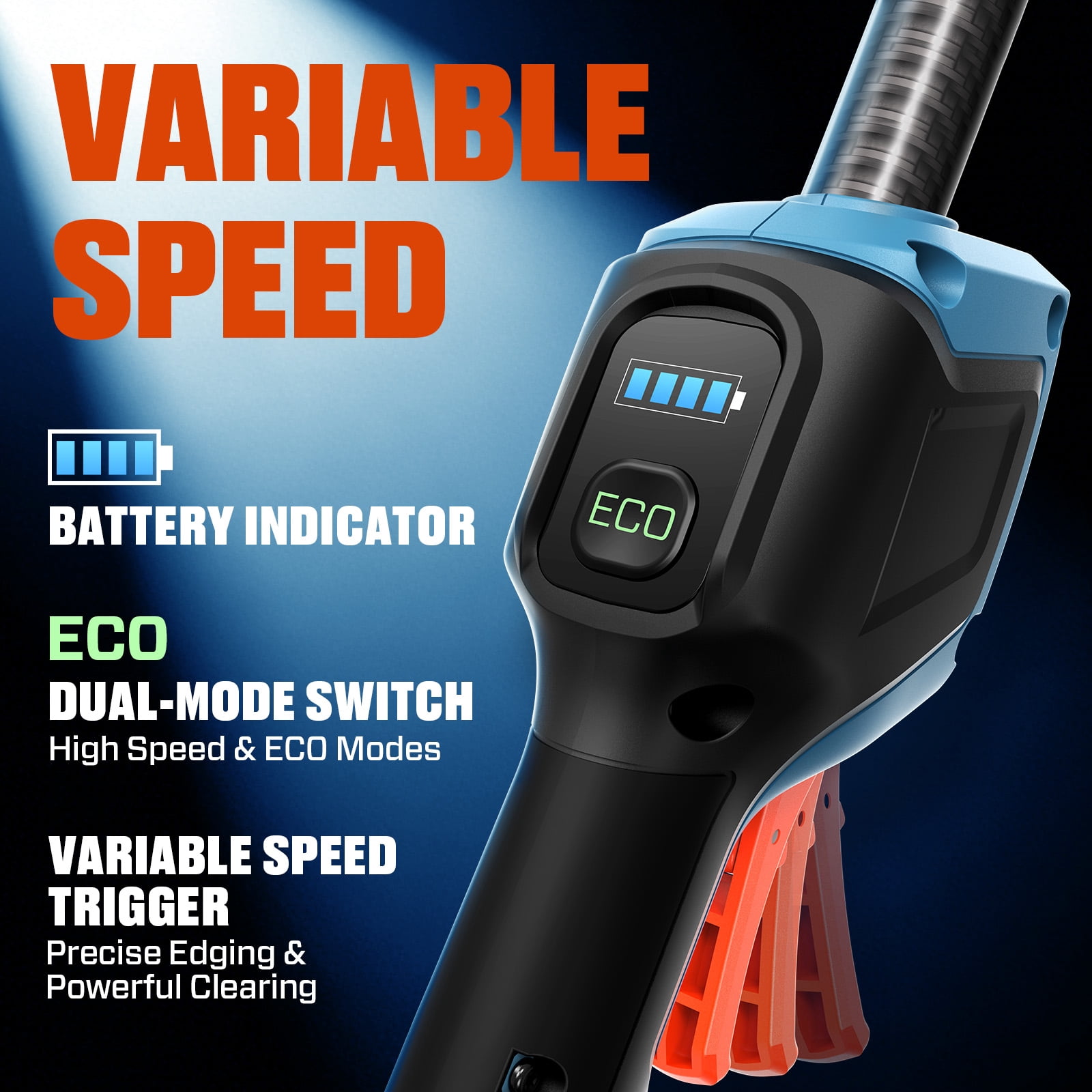 SENIX 60V Cordless Brushless Powerhead with 16" String Trimmer Attachment, 2-Speed Digital Control, Adjustable Handle, 3.0Ah Battery & Charger Included, GTX6-M1