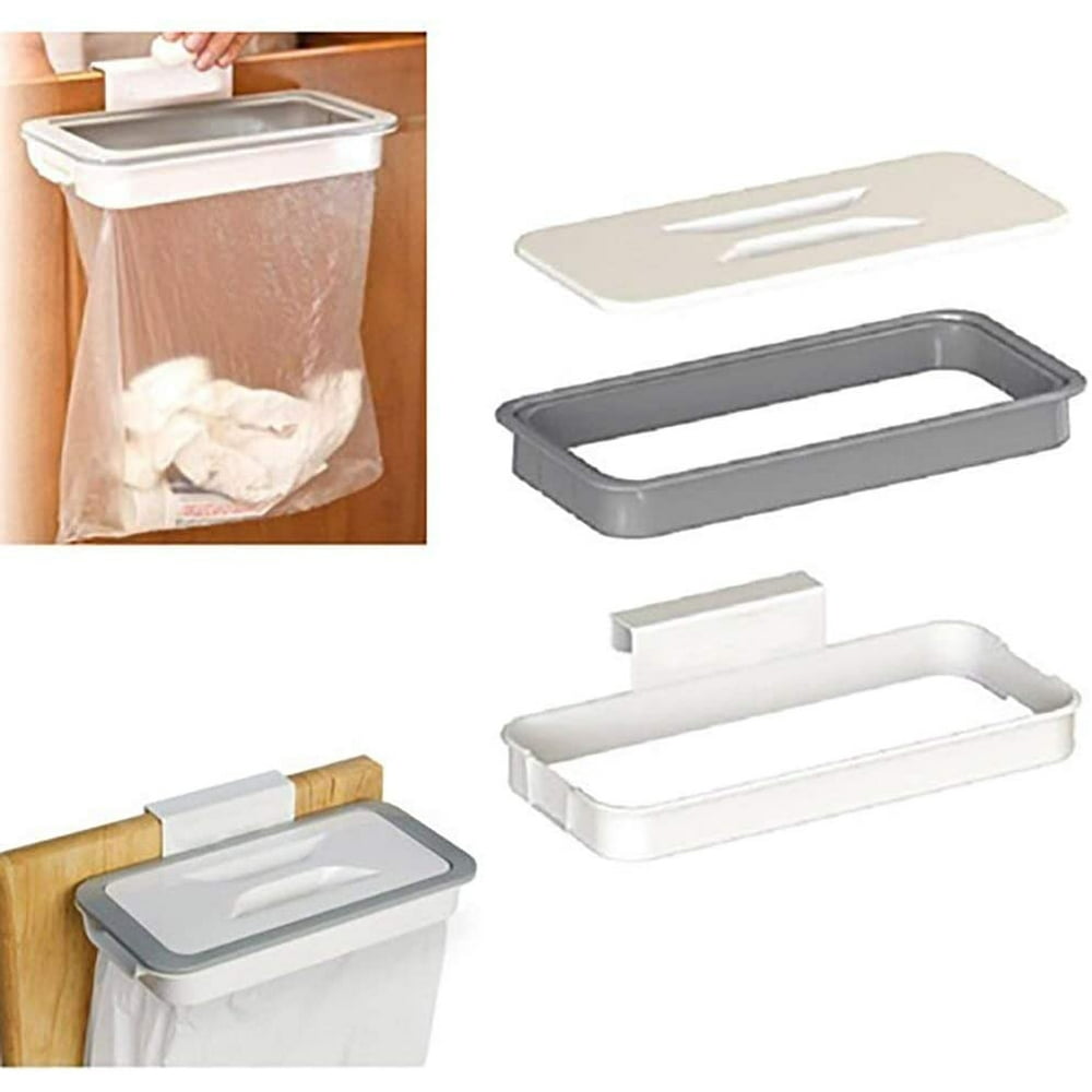 Coolmade Attach A Trash Hanging Trash Bag Holder,Cupboard Door Back Trash Rack Storage, Waste