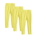 thumbnail image 2 of BRGZLK Girls Cotton Full-Length Kids Fall Fashion Solid Color Thin High Waisted Soft Comfy Elastic Yoga Dance Pants Pack Of 3 Yellow 3-4 Years, 2 of 8