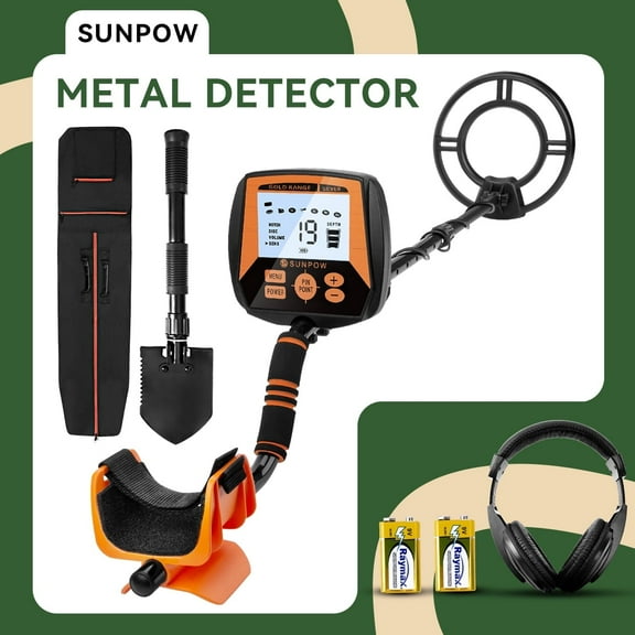 Sunpow OT-MD04 Orange/Black Adjustable Waterproof Metal Detector with Display 6 Piece