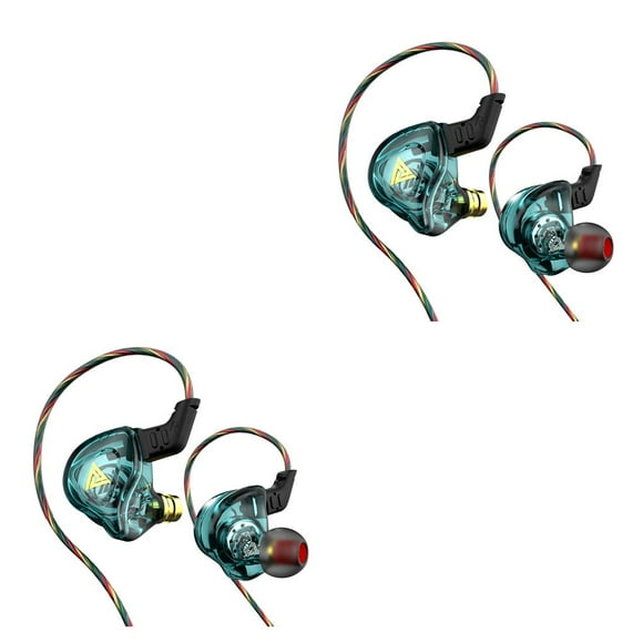 Wisewang Écouteurs Filaires Embouts d'Oreille Professionnels en Silicone 1,2 m Hi-Fi Écouteurs Intra-Auriculaires Intérieur Extérieur Écoute de Musique Jeu Jeu Casque Intra-Auriculaire Cyan 2 Ensembles