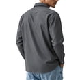 thumbnail image 6 of Men's Regular Fit Formal Long Sleeve Shirt Solid Color Lapel Collar Button Front Business Office Daily Wear,M,Dark Gray, 6 of 8